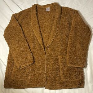 Sherpa Cardigan Jacket Rust size Small